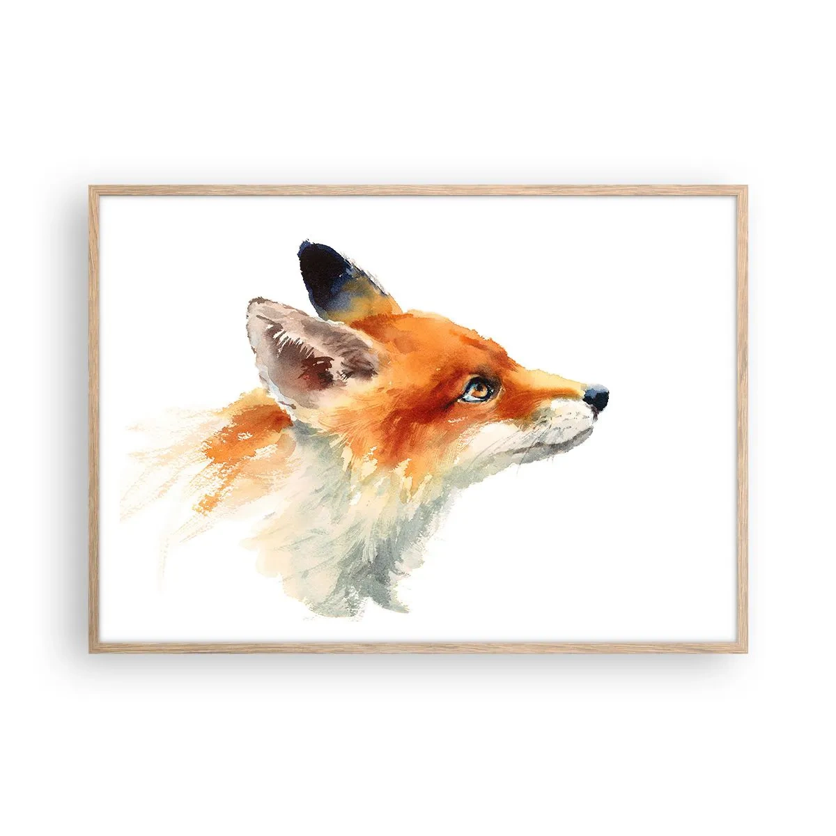 Plakat i ramme af lyst egetræ - Man kan aldrig være for forsigtig - 100x70 cm