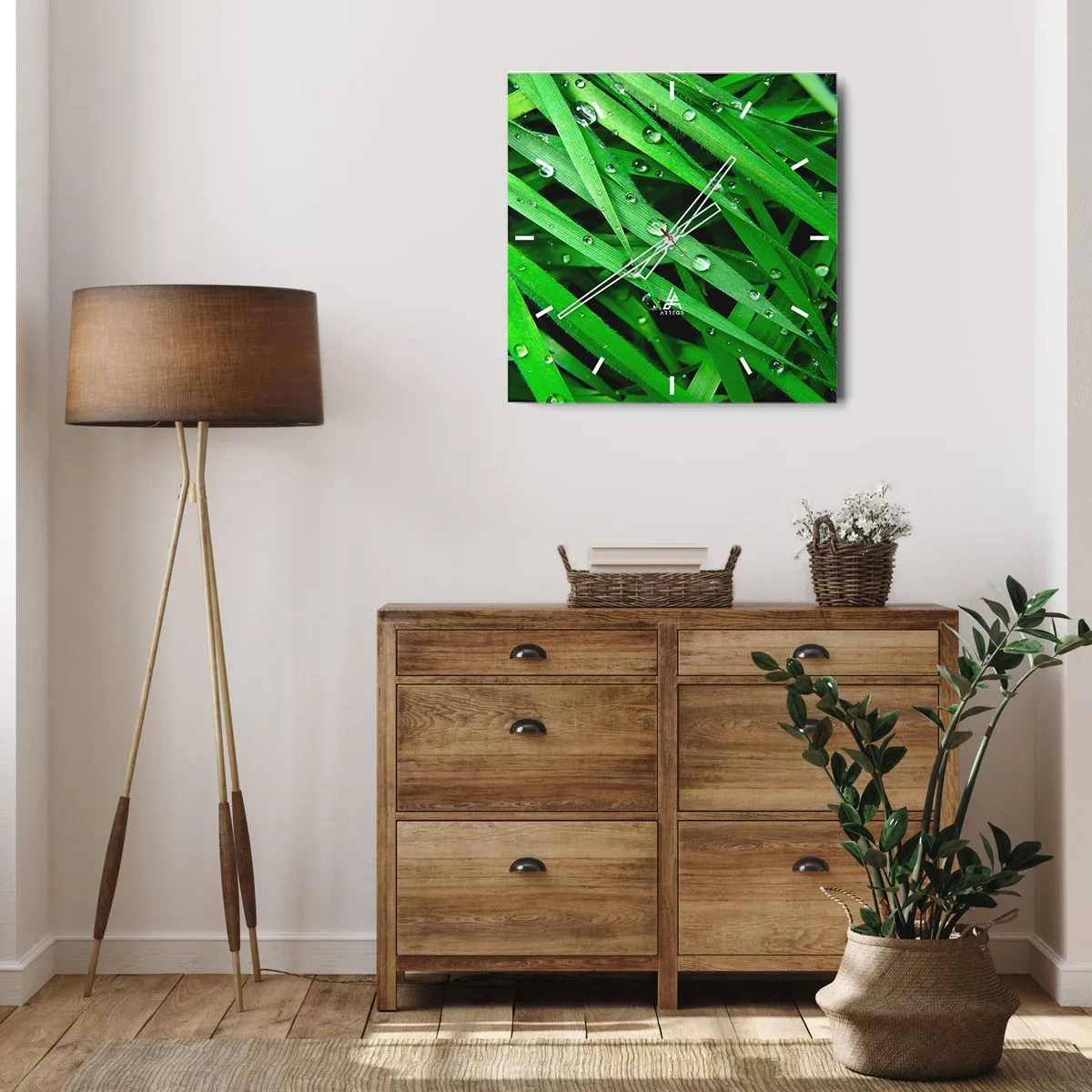 Vægur, Uret - Spil grønt - 30x30 cm