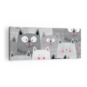 Lærredstryk - Billede på lærred - Kattens verden - 100x40 cm