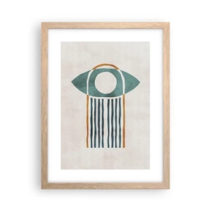 Plakat i ramme af lyst egetræ - Tegn og ritualer - 30x40 cm