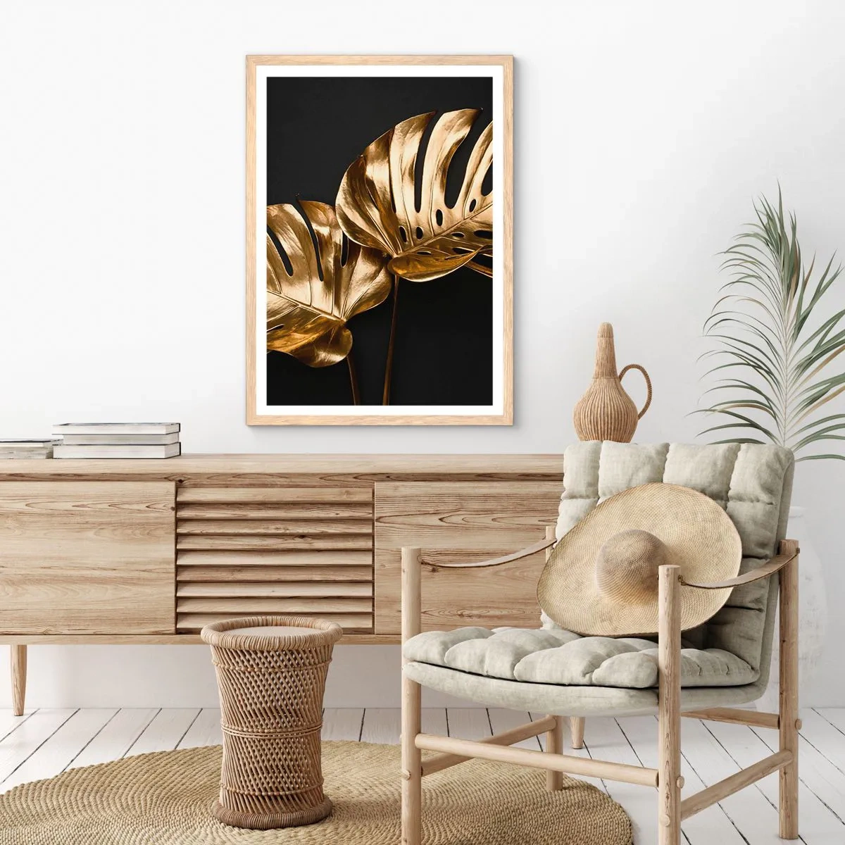 Plakat i ramme af lyst egetræ - Naturens skatte - 70x100 cm