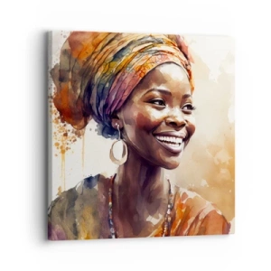 Lærredstryk - Billede på lærred - Afrikansk dronning - 30x30 cm
