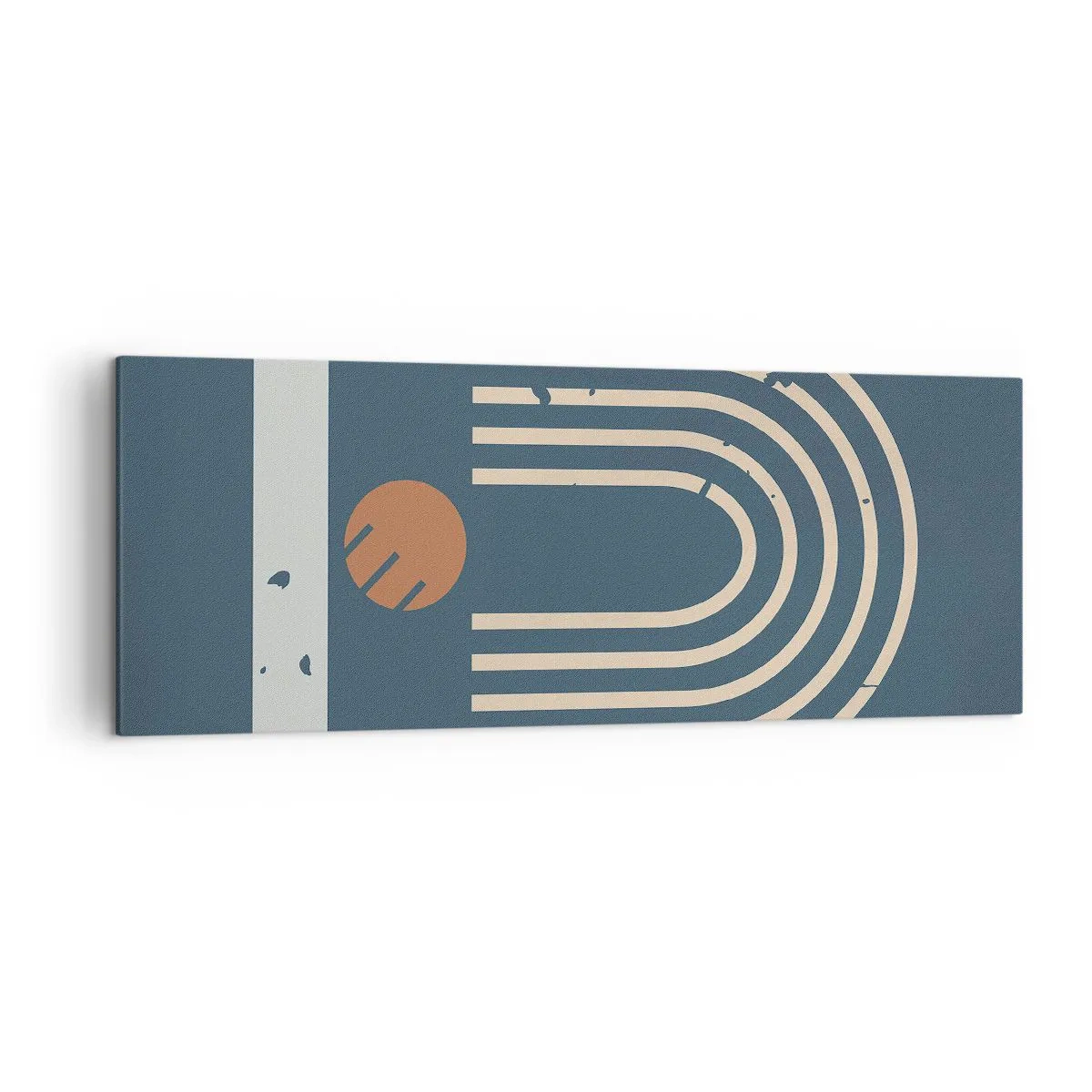 Lærredstryk - Billede på lærred - Geometri på granatæble - 140x50 cm