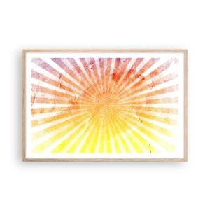 Plakat i ramme af lyst egetræ - Opgange og nedgange - 91x61 cm