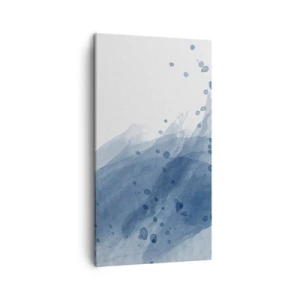 Lærredstryk - Billede på lærred - Blå tyl - 45x80 cm