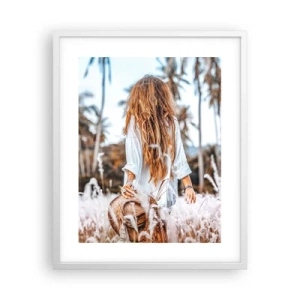 Plakat i hvid ramme - Født af græsdun - 40x50 cm