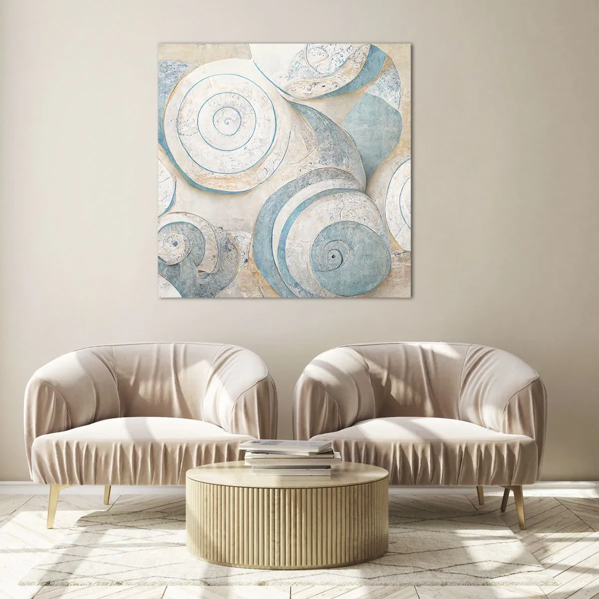 Billede på glas - Hvad gemmer skallen på? - 70x70 cm