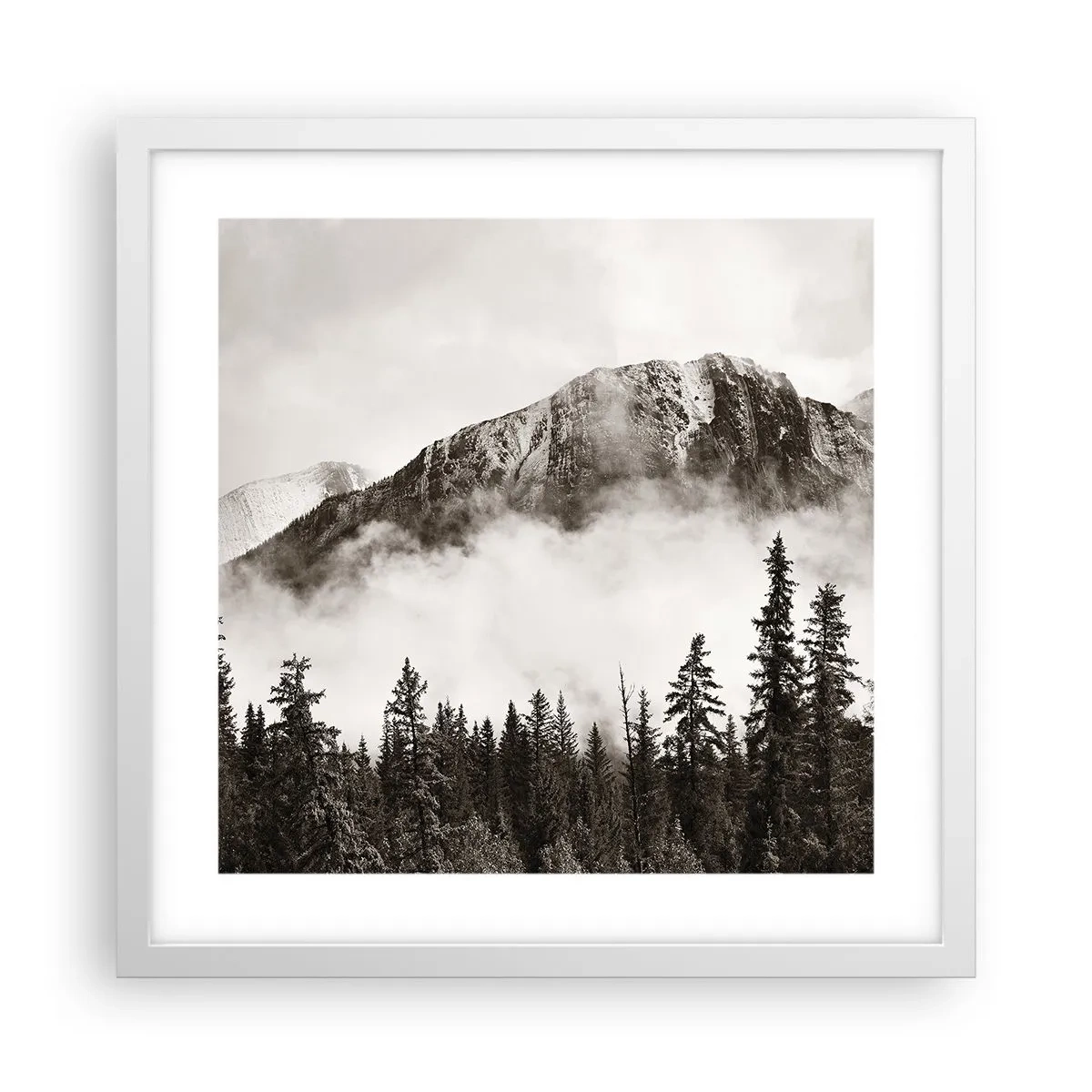 Plakat i hvid ramme - Granit hersker - 40x40 cm