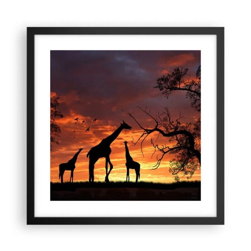 Plakat i sort ramme - En lille middag med dem, du holder af - 40x40 cm