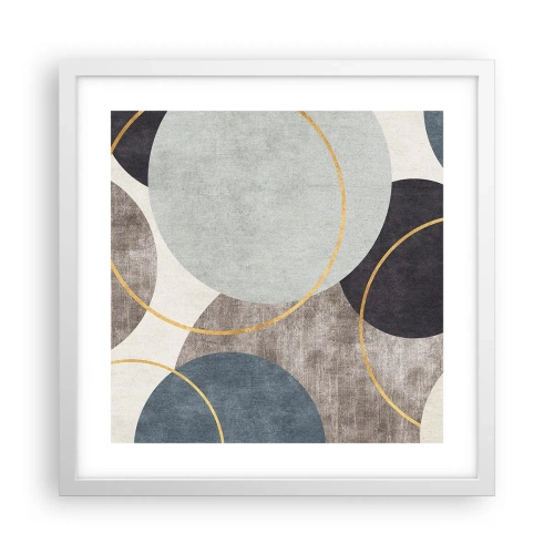 Plakat i hvid ramme - Hjul efter hjul - 40x40 cm