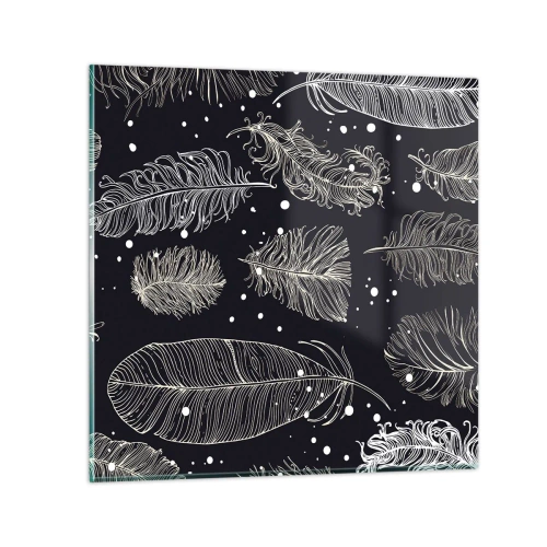 Billede på glas - Fjerede blonder - 30x30 cm