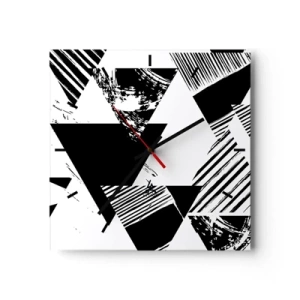 Vægur, Uret - Regn af trekanter - 30x30 cm