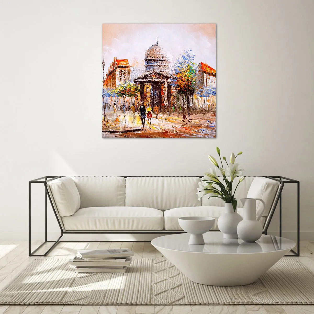 Billede på glas - En parisisk spadseretur - 30x30 cm