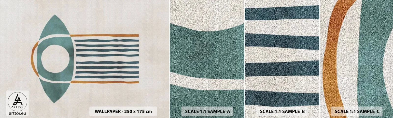 Fototapet Prøve Standard Eco - Tegn og ritualer - Boho, Øje, Minimalisme - 100x30 cm