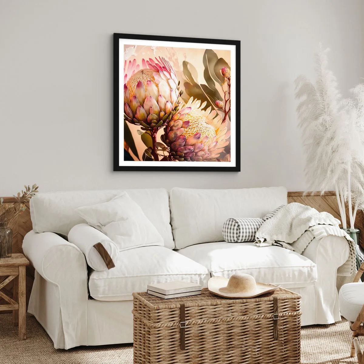 Plakat i sort ramme - Ømt omfavnet - 30x30 cm