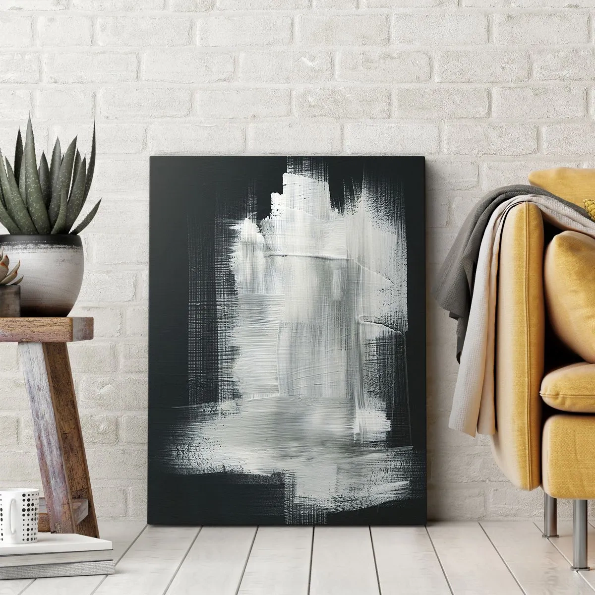 Lærredstryk - Billede på lærred - Vævet af det lodrette og det vandrette - 50x70 cm