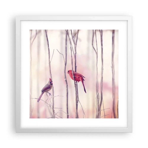 Plakat i hvid ramme - Fortællingen om den lyserøde skov - 40x40 cm