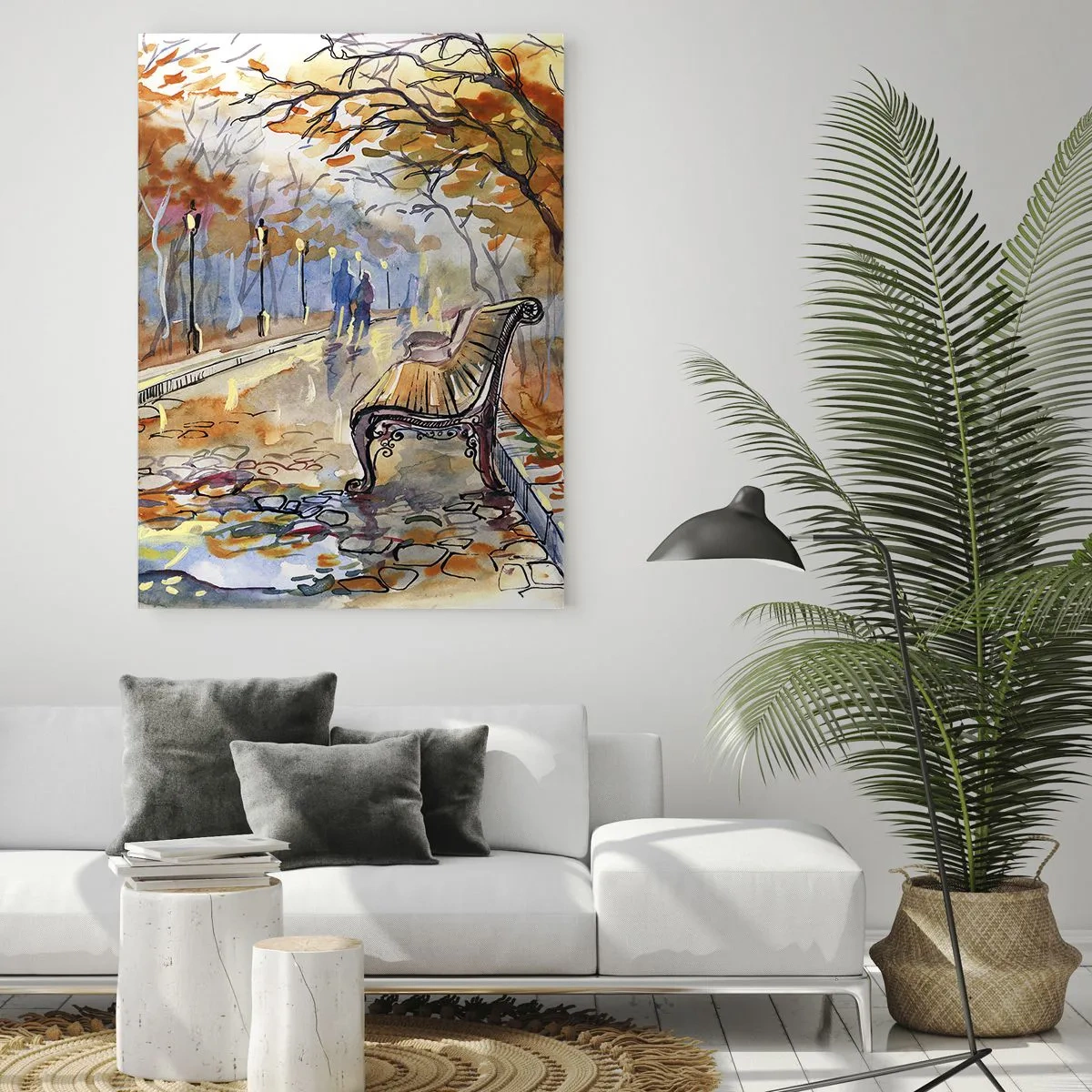 Billede på glas - Gå sammen ind i efteråret - 50x70 cm