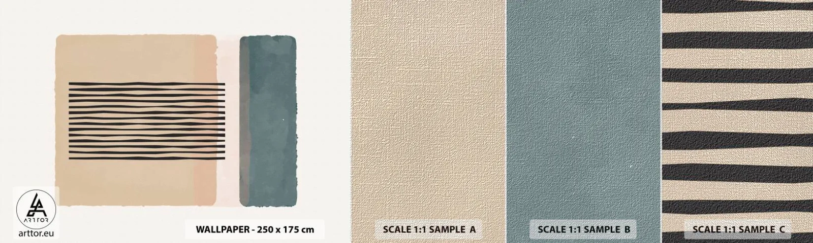 Prøve Fototapet Premium Canvas - Alt er i god stand - Abstraktion, Grafik, Minimalisme - 100x30 cm