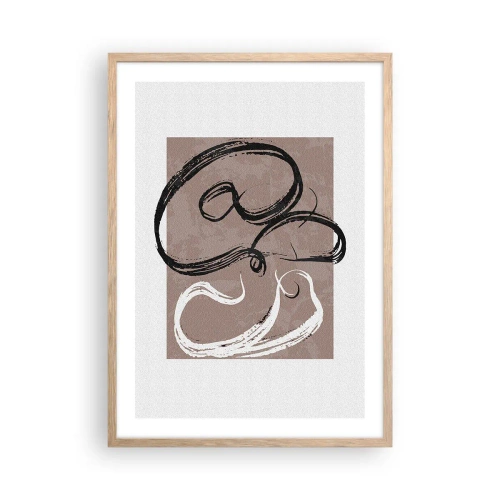 Plakat i ramme af lyst egetræ - Komposition - en søgen efter fuldstændighed - 50x70 cm