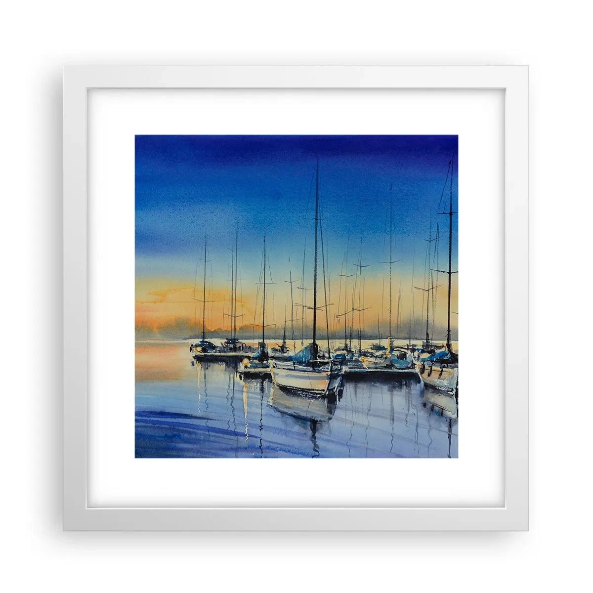 Plakat i hvid ramme - Slutningen på en god dag - 30x30 cm