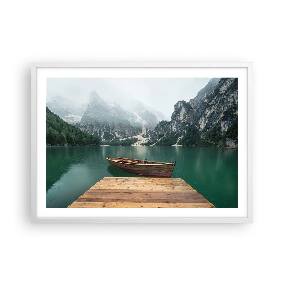 Plakat i hvid ramme - "Og stolte pander" - 70x50 cm