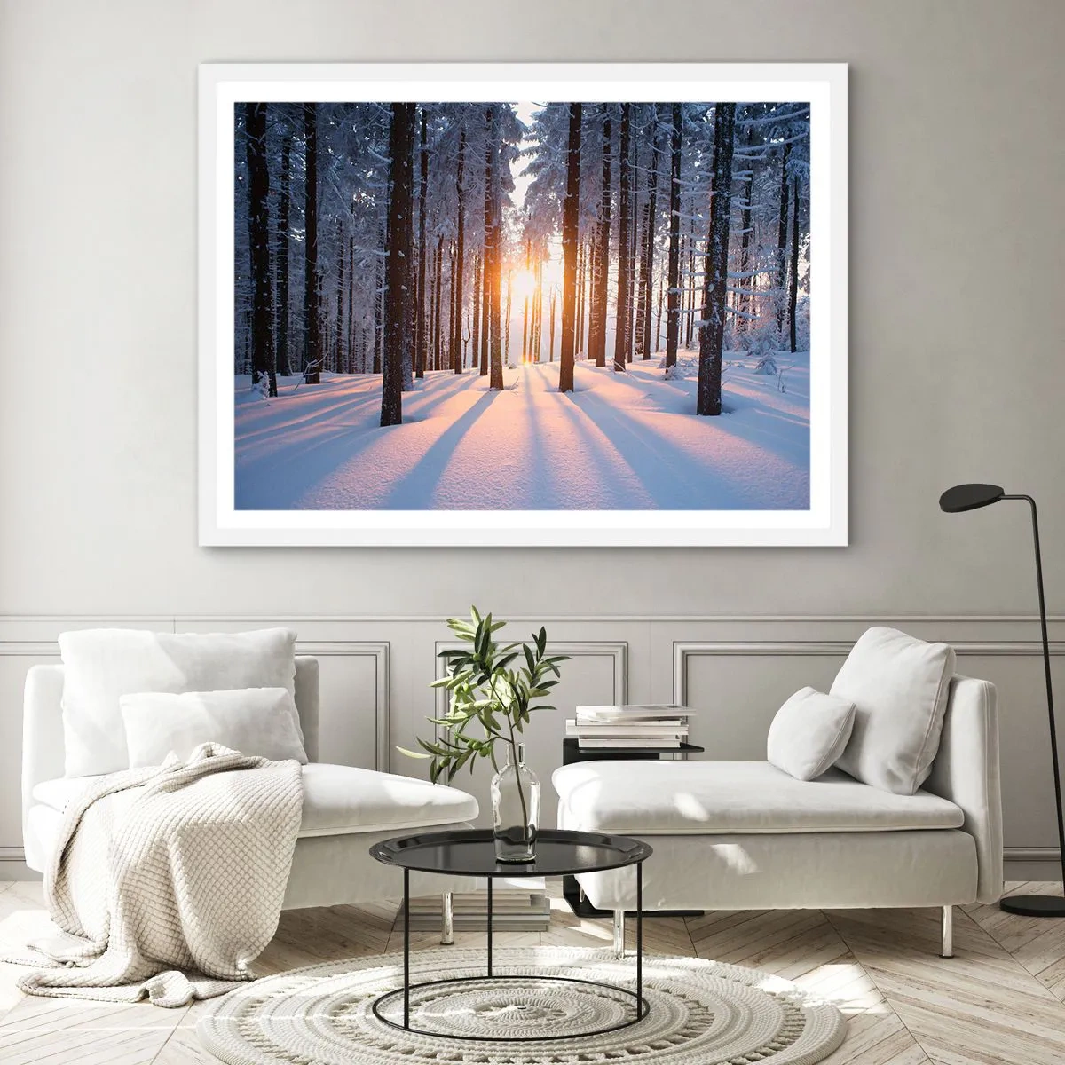 Plakat i hvid ramme - Klart i sort og hvidt - 100x70 cm