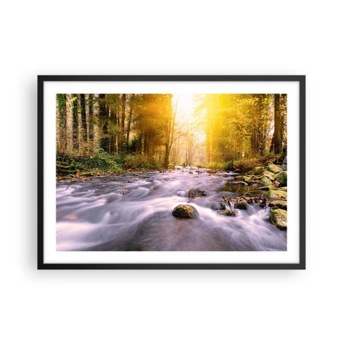 Plakat i sort ramme - Malachit i sølv- og guldfatning - 70x50 cm