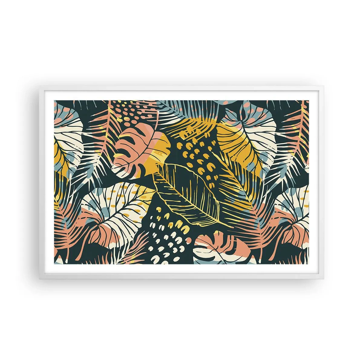 Plakat i hvid ramme - Løvrig fantasi - 91x61 cm