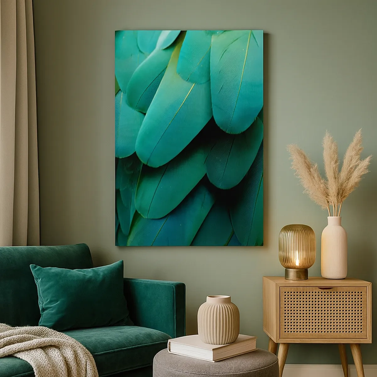 Lærredstryk - Billede på lærred - Papegøjenaturens præcision - 50x70 cm