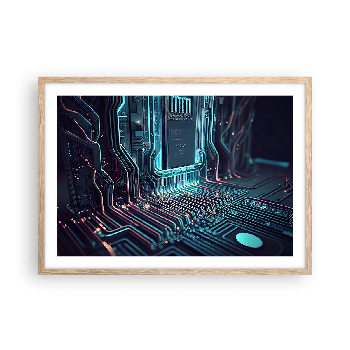 Plakat i ramme af lyst egetræ - Jeg tror... - 70x50 cm