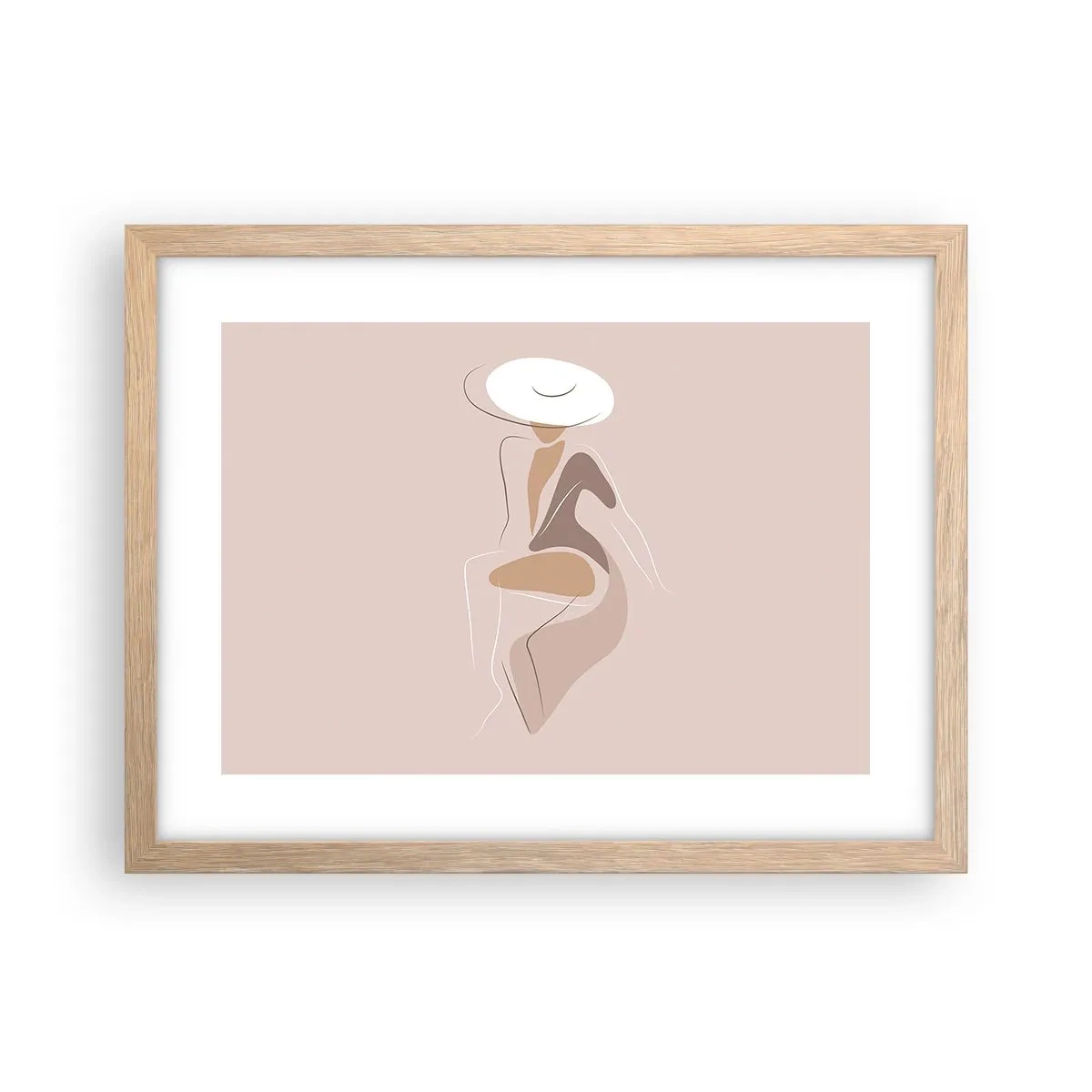 Plakat i ramme af lyst egetræ - En dame, der skal være - 40x30 cm