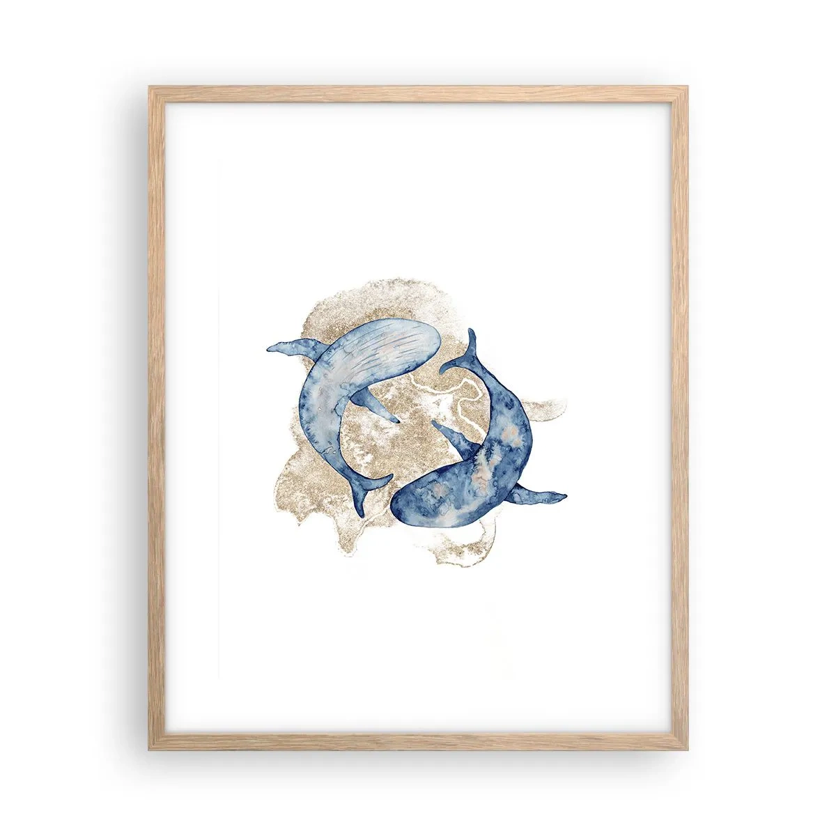 Plakat i ramme af lyst egetræ - Venskab eller kærlighed? - 40x50 cm