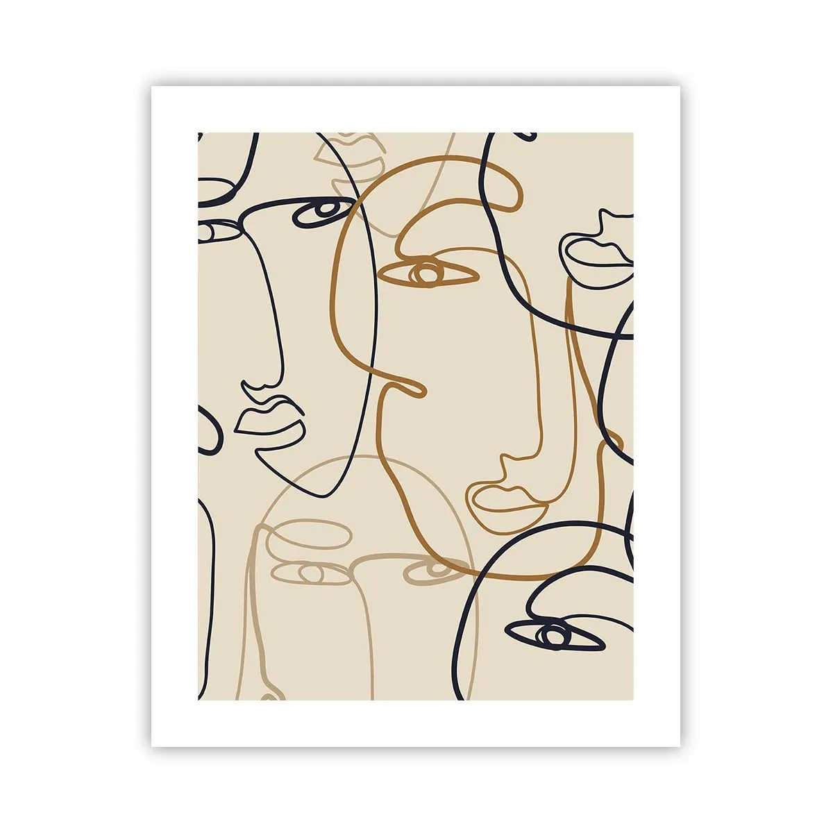 Plakat - Portræt ganget med hinanden - 40x50 cm