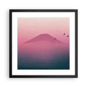 Plakat i sort ramme - Vandrer over skyerne - 40x40 cm