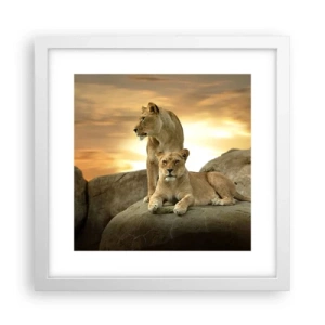 Plakat i hvid ramme - Kongelig majestæt - 30x30 cm