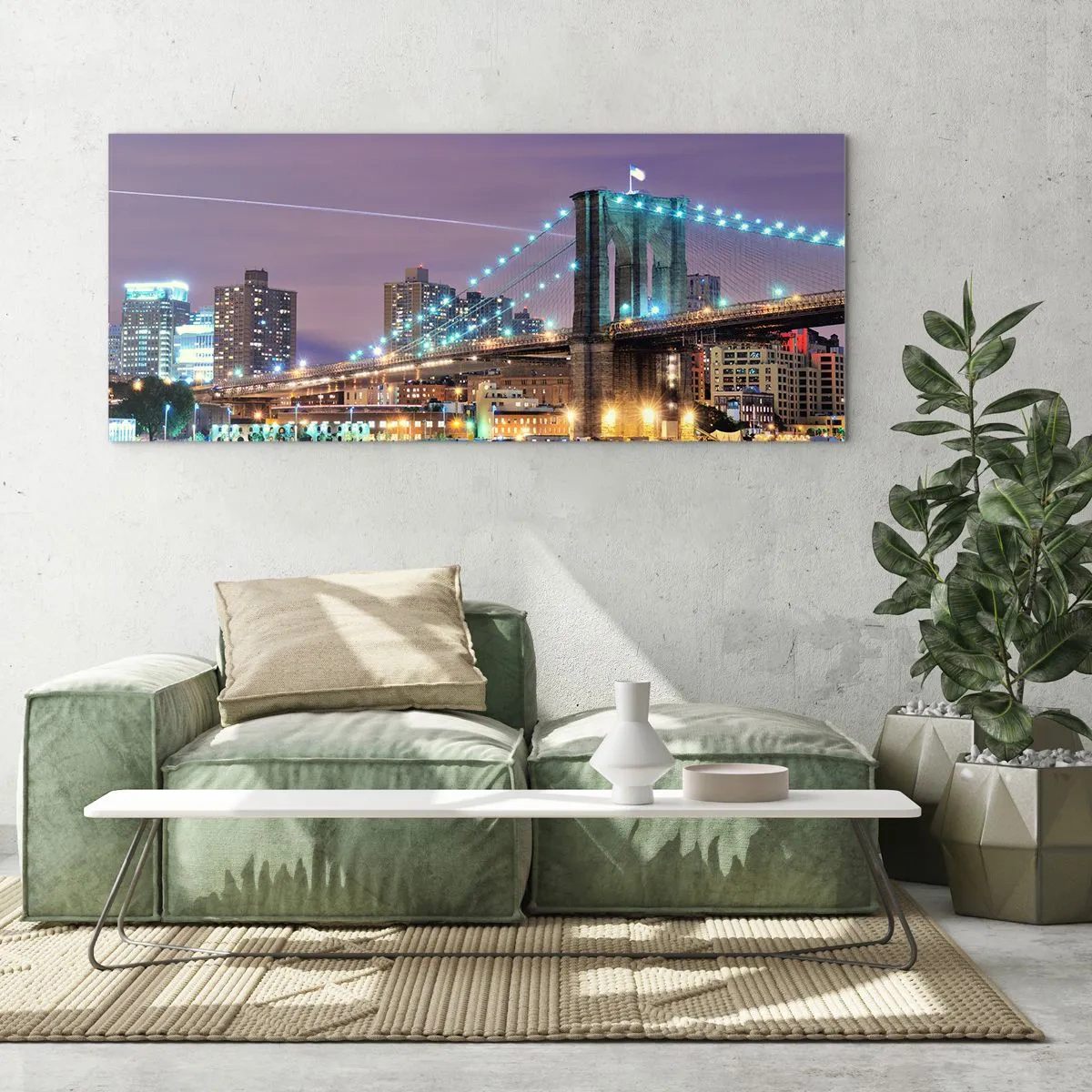 Billede på glas - I mange år har Brooklyn Bridge - 100x40 cm