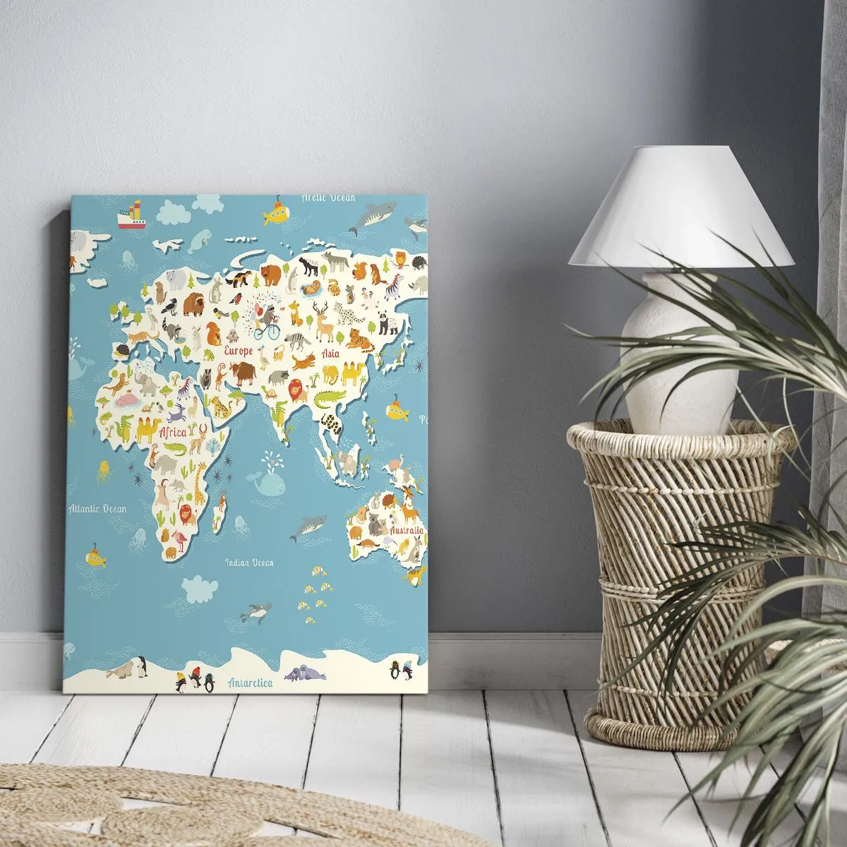 Lærredstryk - Billede på lærred - Vi elsker hele verden - 50x70 cm