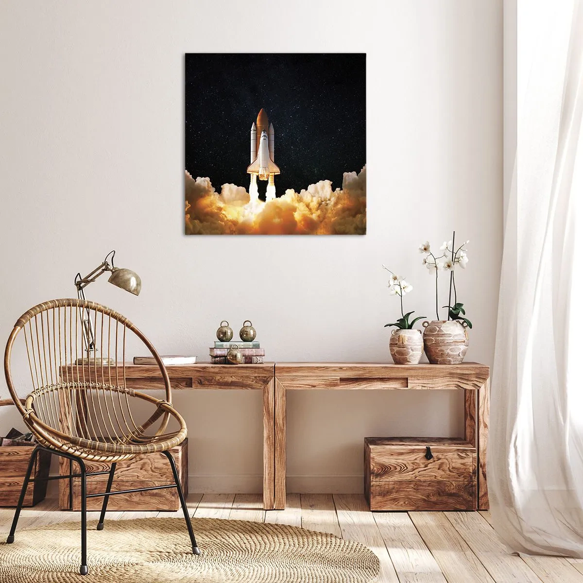 Lærredstryk - Billede på lærred - Ad astra! - 50x50 cm