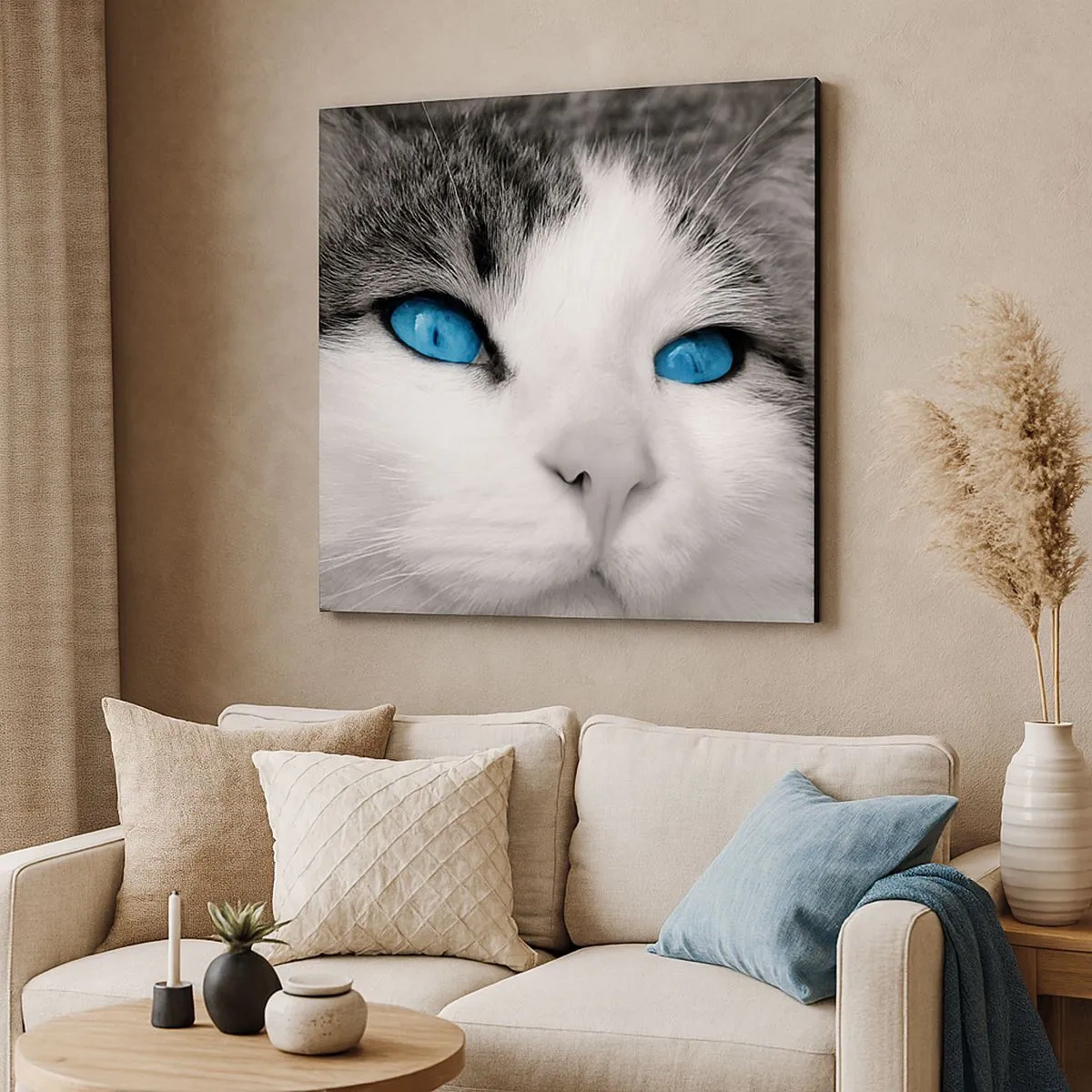 Lærredstryk - Billede på lærred - Usædvanlig blåøjet - 30x30 cm