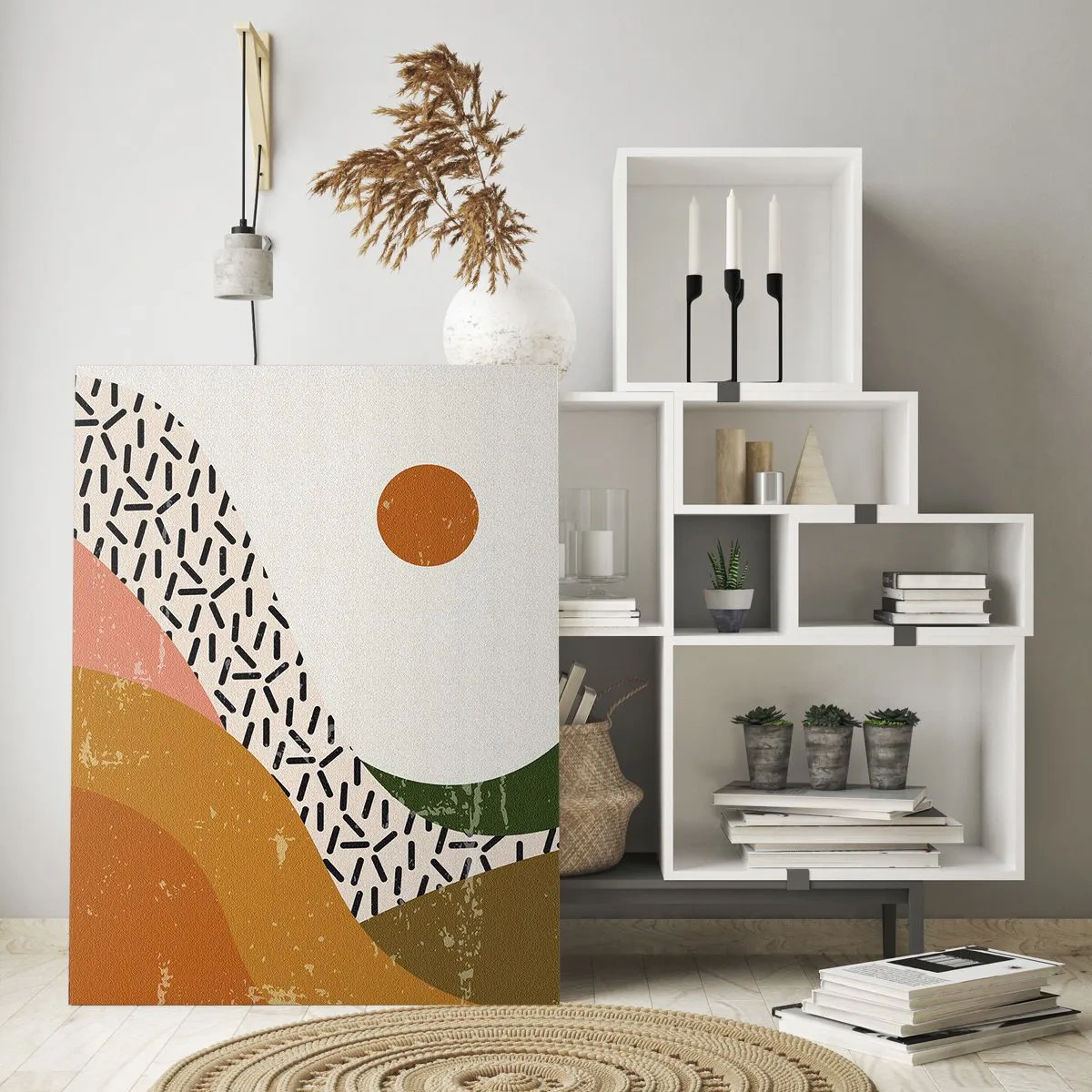 Billede på glas - Solrig abstraktion - 50x70 cm