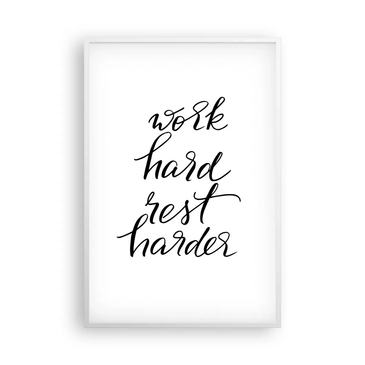 Plakat i hvid ramme - Balance i livet - 61x91 cm