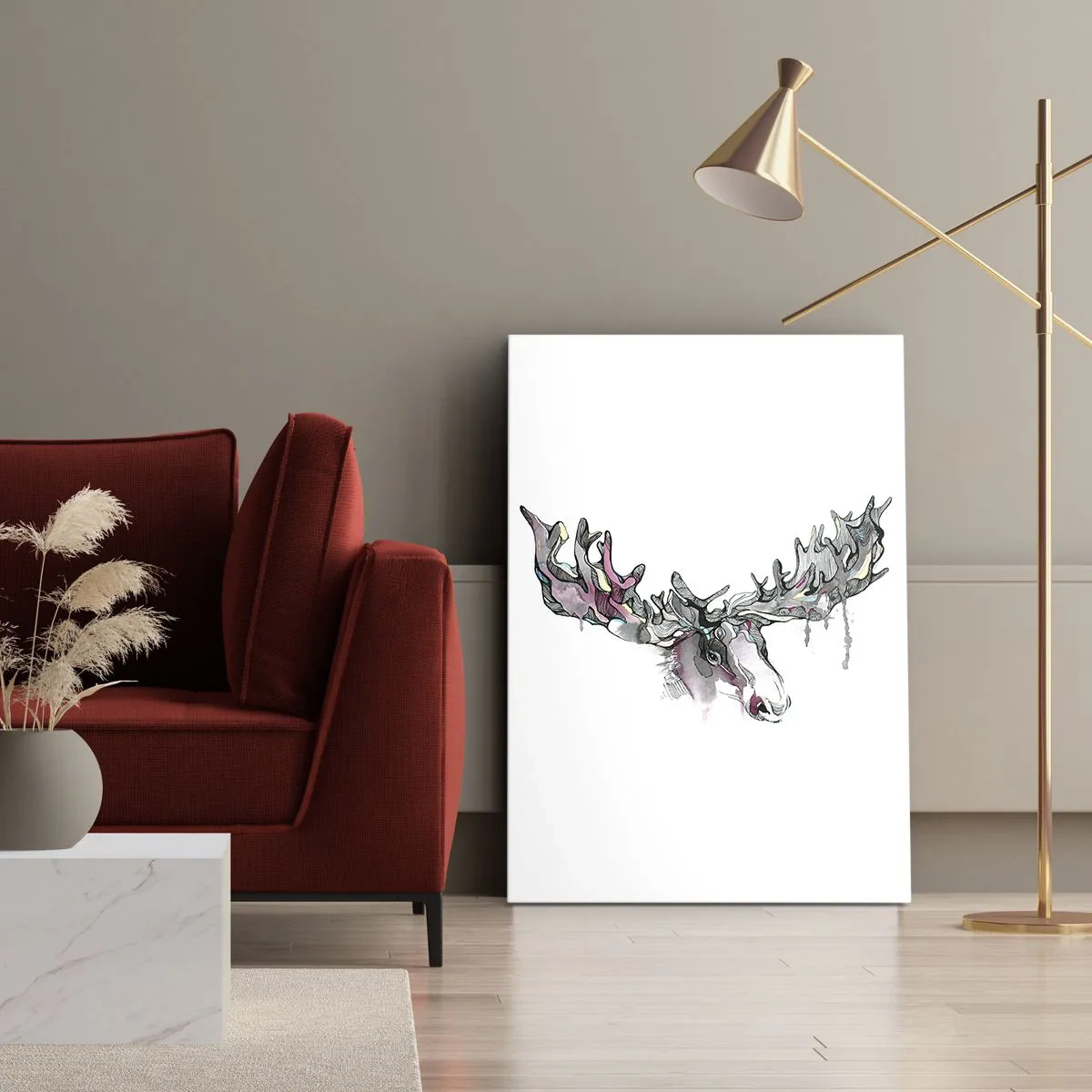 Lærredstryk - Billede på lærred - Kronen på skovens konge - 50x70 cm