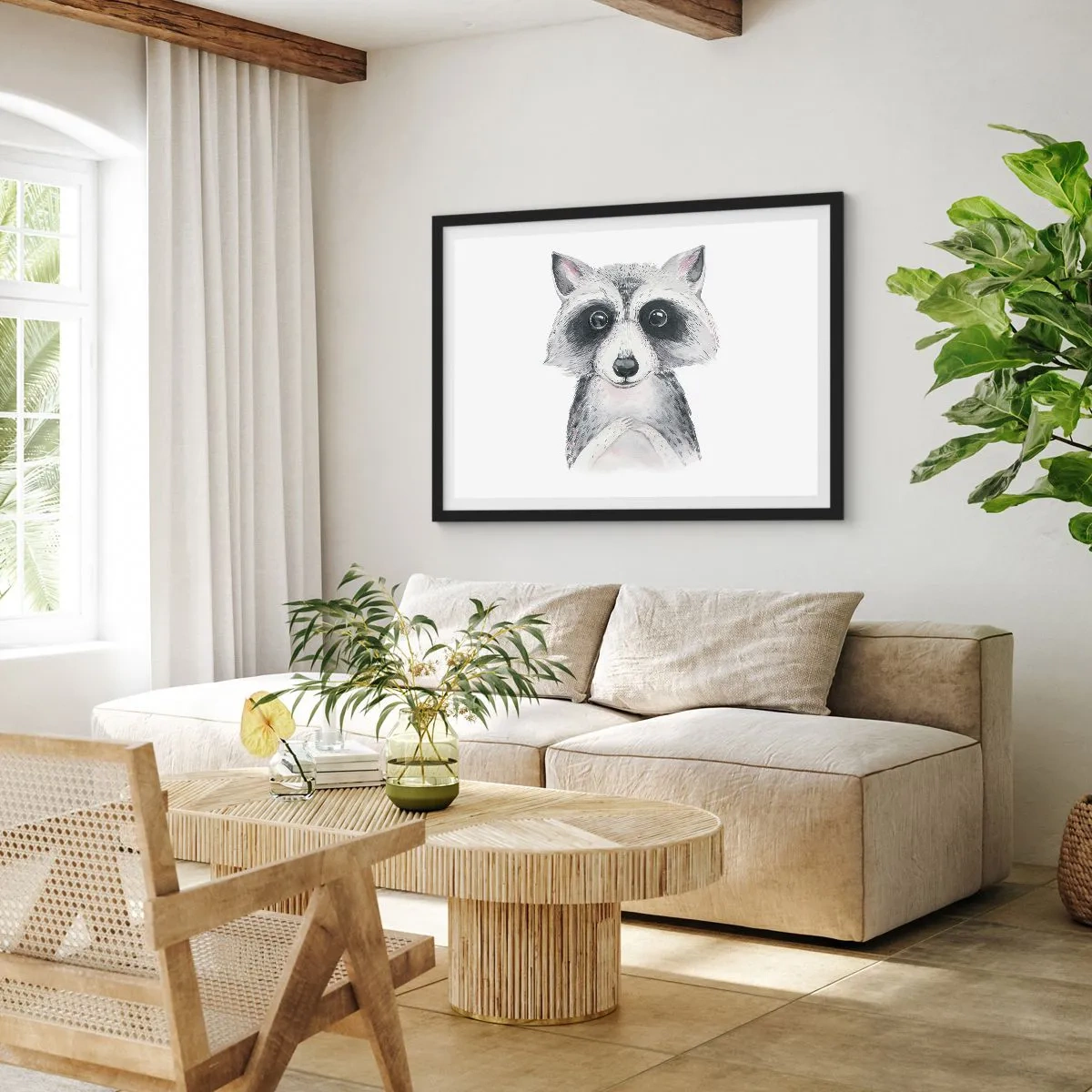 Plakat i sort ramme - Et øjeblik til at trække på skuldrene - 91x61 cm