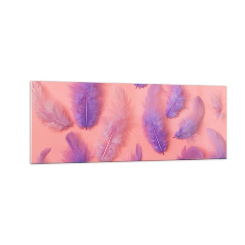 Billede på glas - Lilla fugl af begær - 140x50 cm