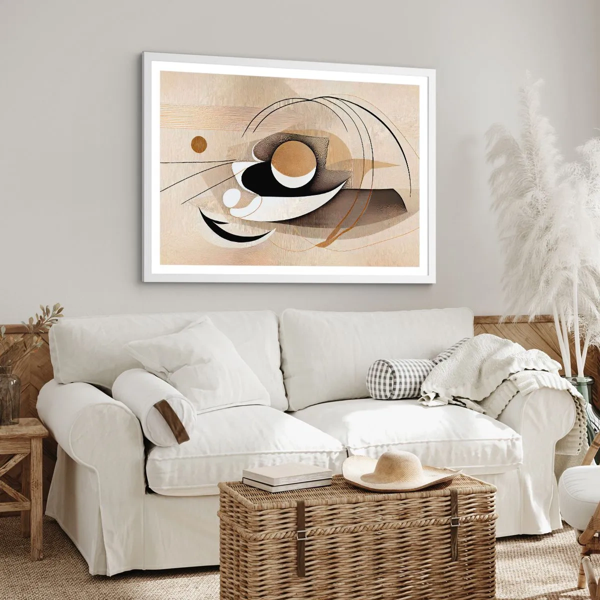 Plakat i hvid ramme - Komposition: essensen af ting - 40x30 cm