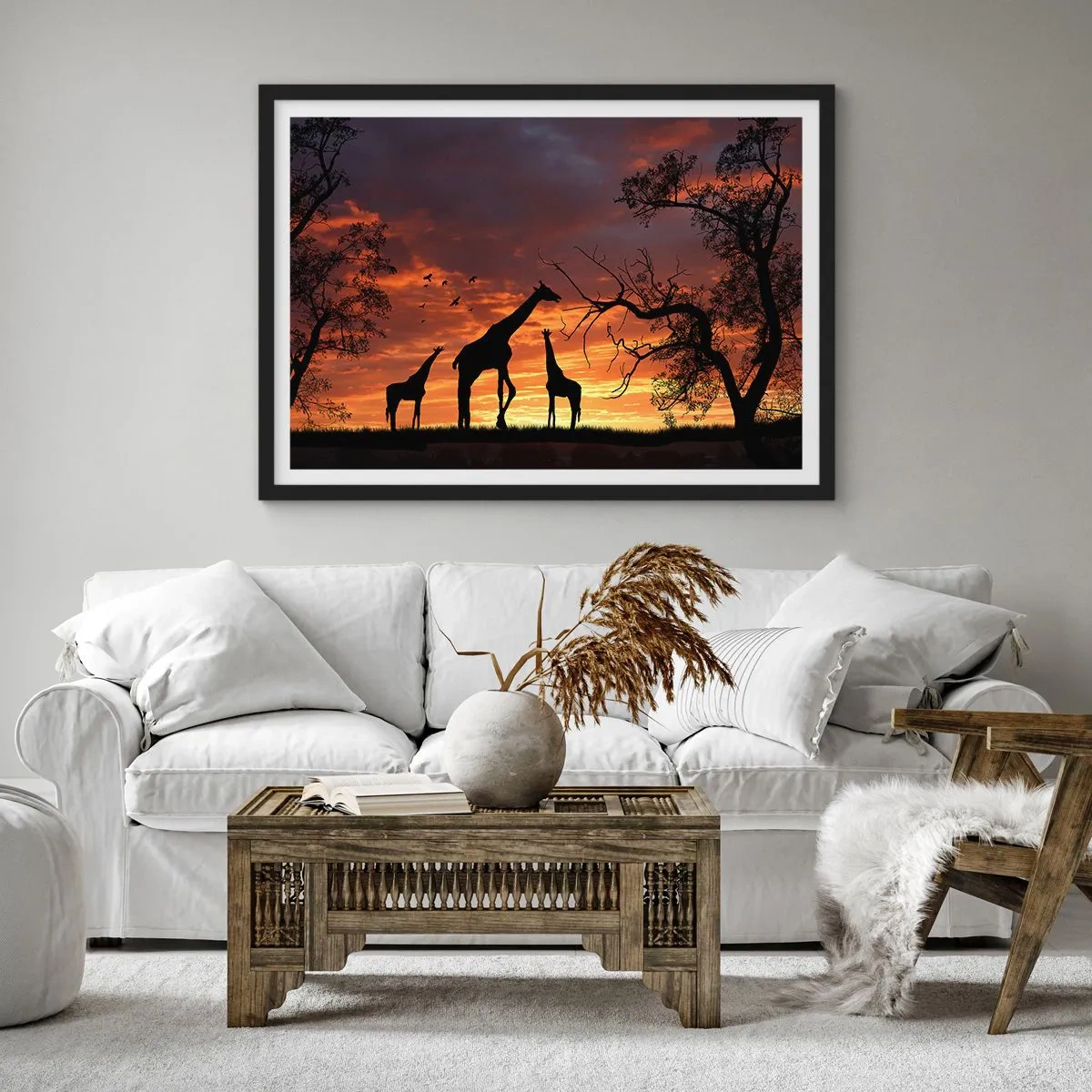 Plakat i sort ramme - En lille middag med dem, du holder af - 50x40 cm