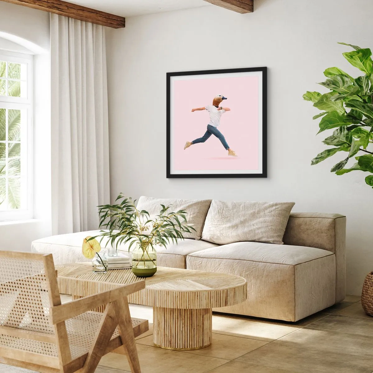 Plakat i sort ramme - En knivspids absurditet - 50x50 cm