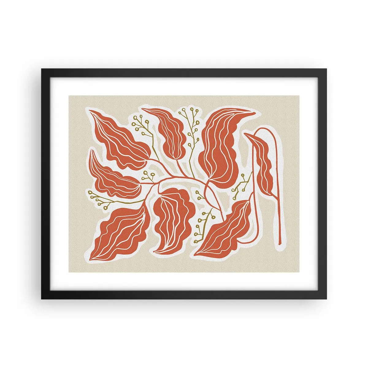 Plakat i sort ramme - Folk og koral - 50x40 cm
