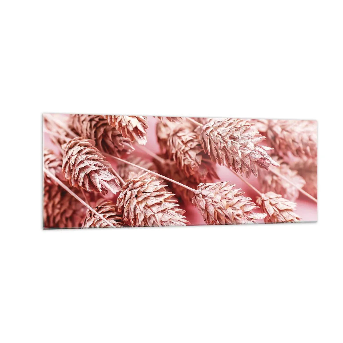 Billede på glas - Blomsterkaskade i lyserødt - 140x50 cm